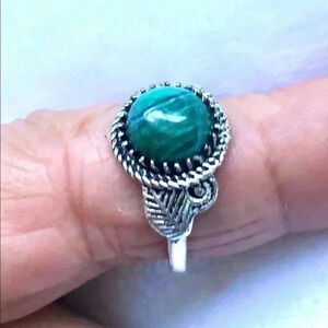 Almost Turquoise Malachite 925 Silver Ring…